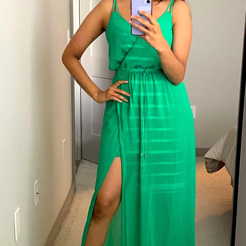 Green  maxi dress by GUESS